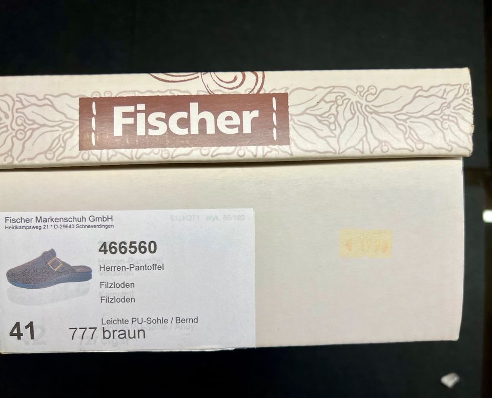 Filzpantoffeln Gr. 41 braun Fischer Markenschuhe | NEU in Düsseldorf