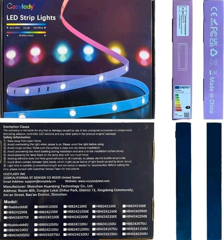 Cozylady Bluetooth LED Strip 30m, RGB Streifen mit Fernbedienung in Duisburg