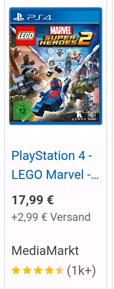 PS4 Spiel Lego Marvel Super Heroes 2 NEU OVP in Denkendorf