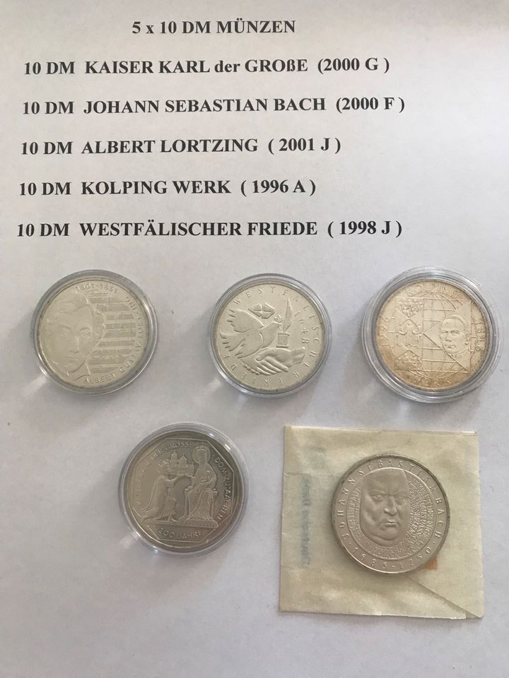5 x  10 DM Münzen für Sammler in Dresden