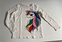 H&M Langarmshirt Gr 122/128 Einhorn Neuwertig Hessen - Hammersbach Vorschau