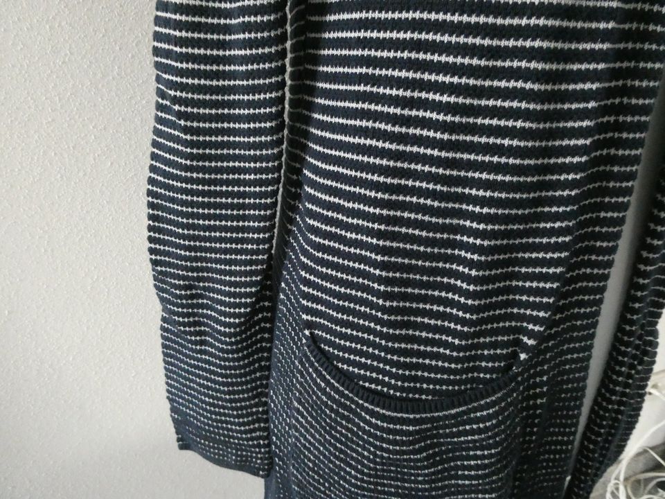 Tom Tailor Strick Cardigan Strickjacke Weste d-blau/weiß Gr. L in Mitterteich