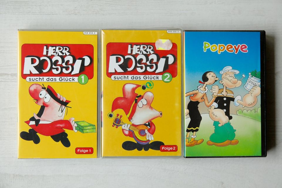 3 VHS Videokassetten Popeye Herr Rossi Videos Videofilme 1 2 in Barmstedt