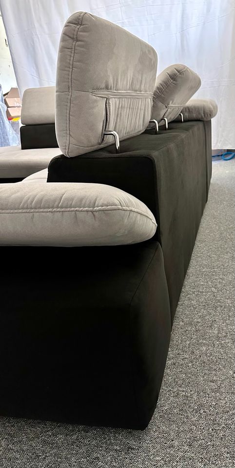 NEU! Ecksofa Alcudia + Hocker ! ALTARA NUBUCK Kopfteilverstell in Löhne