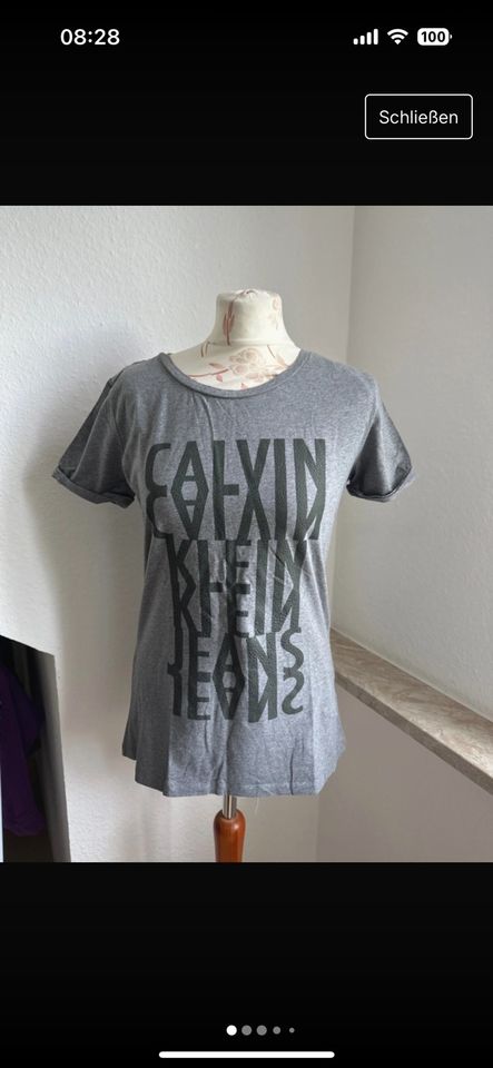 Calvin Klein Damen T-Shirt grau L in Essen