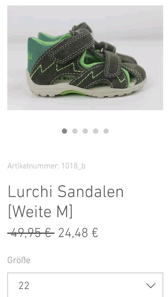 Neue Lurchi Sandalen Gr 21 22 23 25 26 29 31 32 33 34 M & W in Herzogenaurach