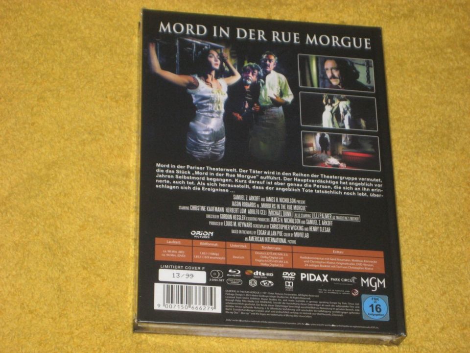 MORD IN DER RUE MORGUE Mediabook NSM Blu-Ray + DVD - NEU in Gleichen