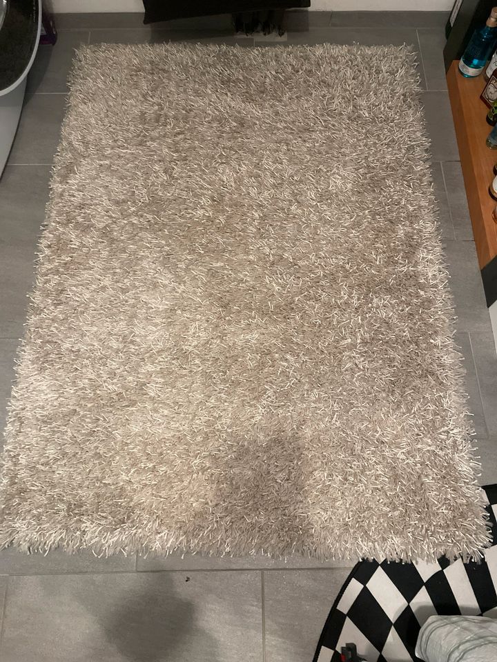 Hochflor Teppich ca. L: 170 B: 120 cm Beige / Silber UVP 149€ in Freiburg im Breisgau