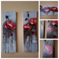 3-teiliges Blumen Leinwand-Set #Gemälde #Wandbild #Unikat #Acryl Nürnberg (Mittelfr) - Röthenbach b Schweinau Vorschau