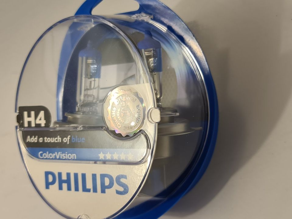 Philips H4 Blau Color Vision Glühbirnen Leuchtmittel,Birne 60/55W in Bad Schwartau