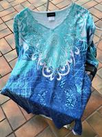 Schöner Pullover MIA MODA Gr.50 - mint-blau-creme mit Glitzer Bayern - Eitting Vorschau