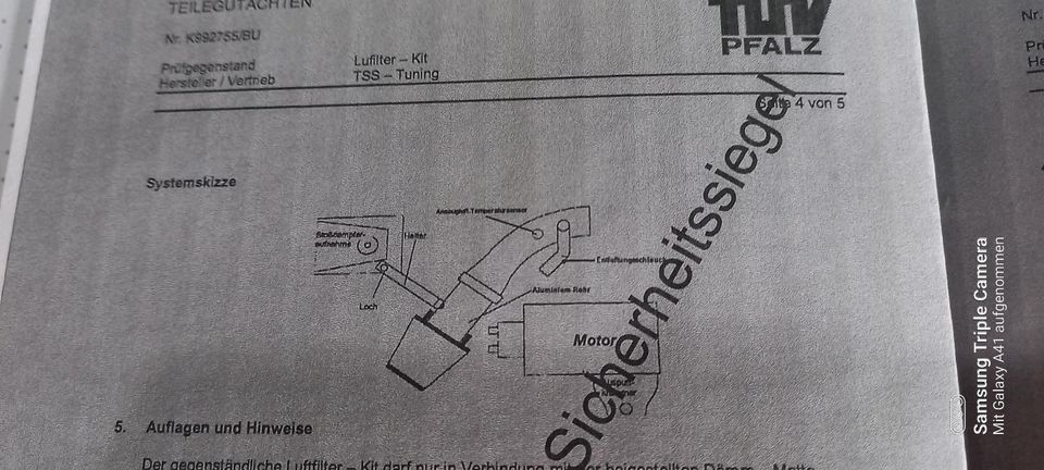 Gutachten für Ofener Luftfilter Honda crx del sol in Miehlen