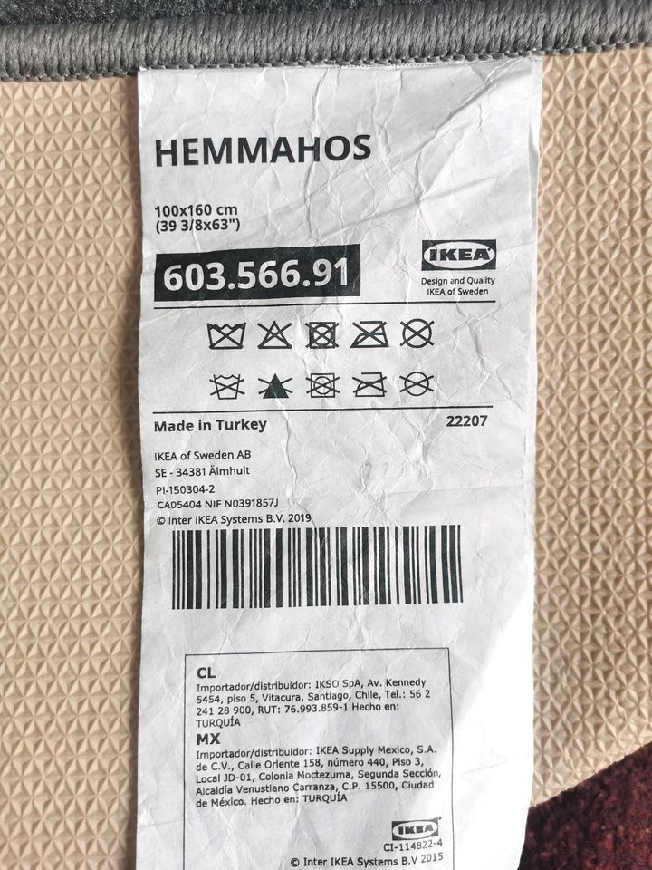 HEMMAHOS Rug, gray, 39 3/8x63 - IKEA