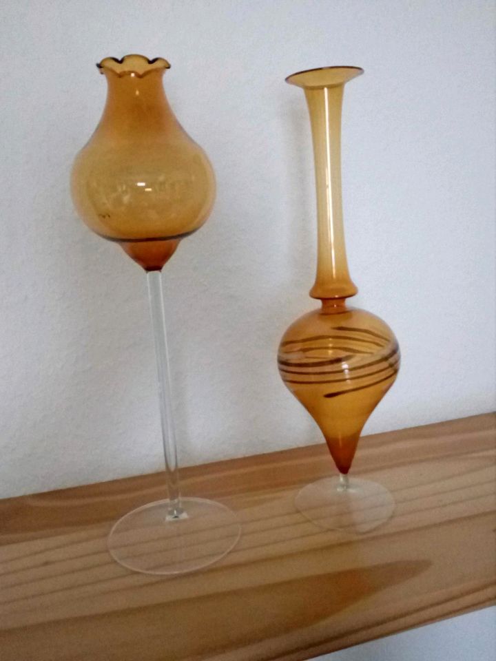 Verschiedene Glasgefäße - "Lauschaer Glas". in Lugau