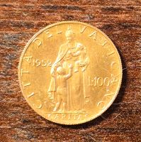 Vatikan Vaticano 100 Lire Gold 1952 - Papst Pius XII rar Auflage Am Ohmberg - Bischofferode Vorschau