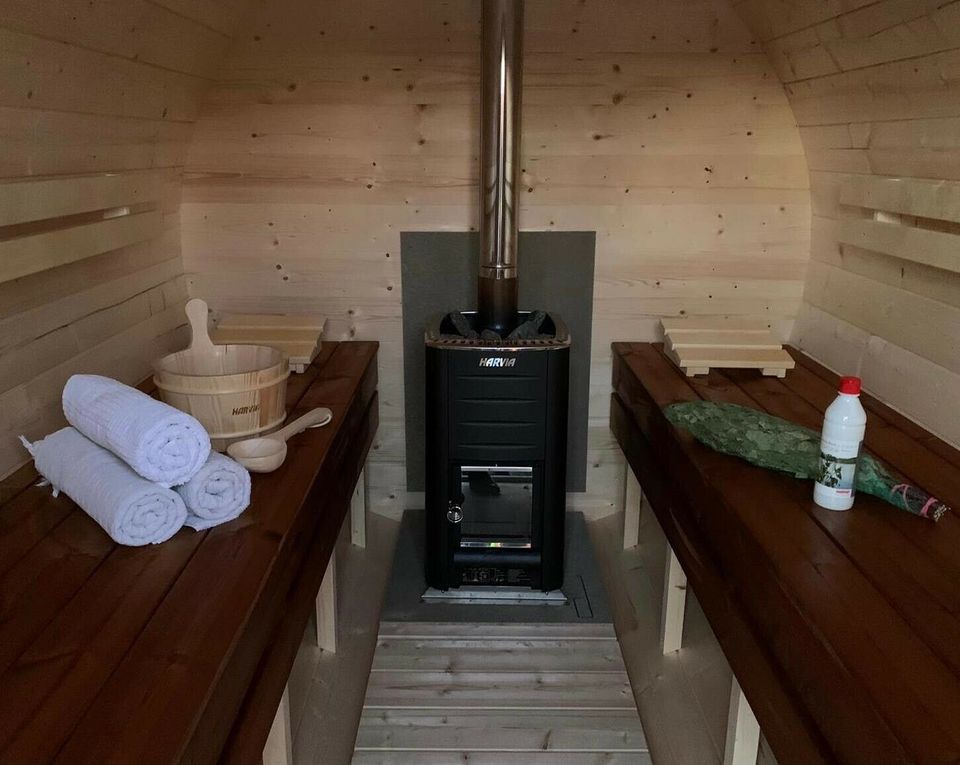Mobile Sauna Saunafass Fasssauna mieten Vermietung in Osnabrück
