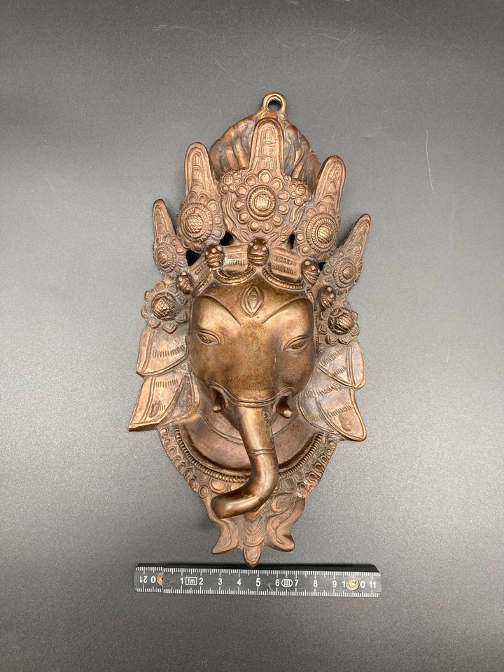 Vintage: Ganesha Büste, aus Bronze Messing in Bochum