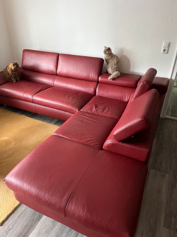 Leder Couch Ecksofa L-Form zu verschenken in Bremen