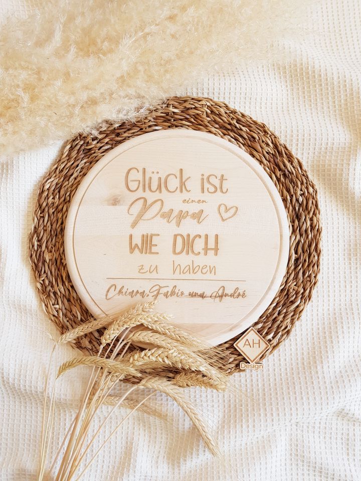 Vesperbrett Vatertag Geschenk Schneidbrett Glück ist einen Papa in Frammersbach