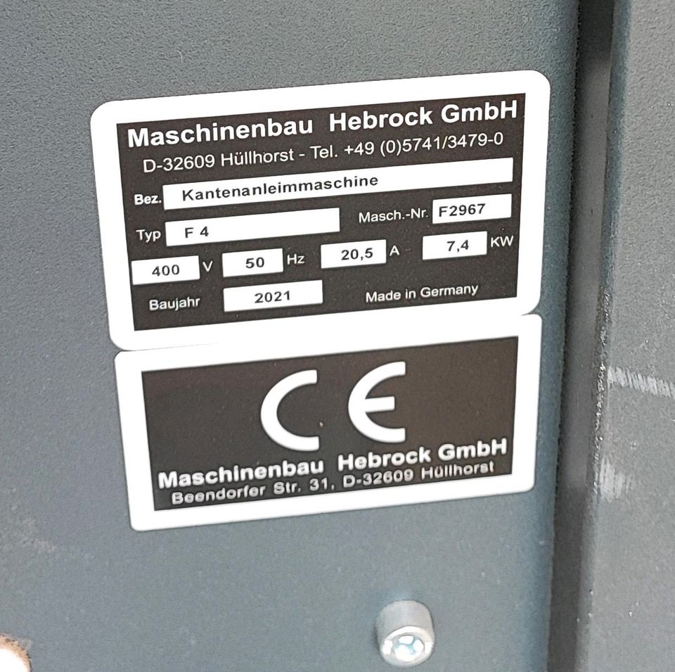 HEBROCK F4 Kantenanleimmaschinen in Trebbin