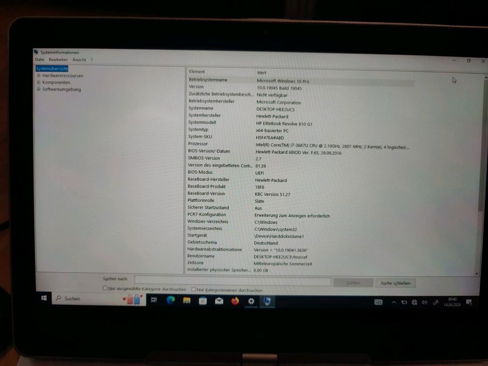 HP Laptop EliteBook 810 G1 Intel i7-3687U 256GB SSD in Gladbeck