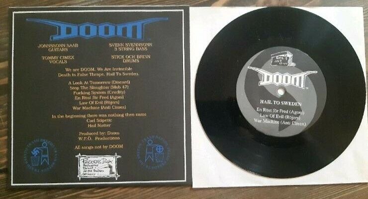 DOOM - Hail To Sweden - Vinyl 7" - UK PUNK CRUST MOB47 in Frankfurt am Main