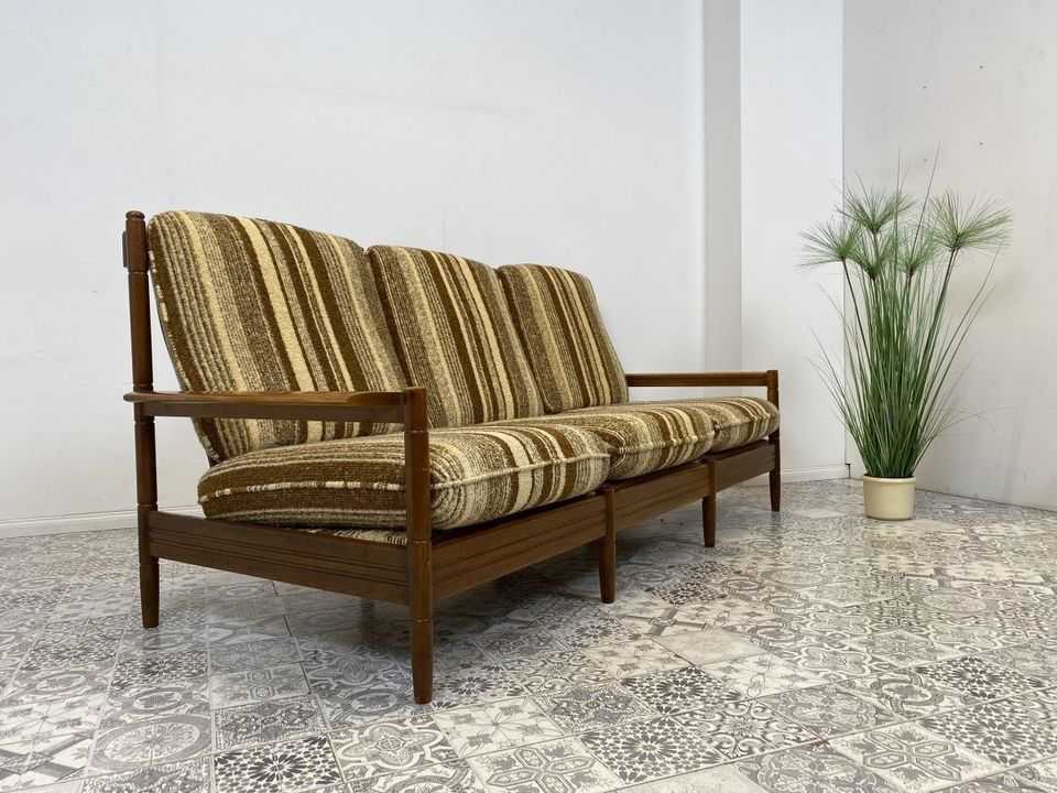 WMK Formschönes, sehr bequemes und gut erhaltenes Designersofa von Gustav Bergmann mit abnehmbarem Originalbezug # 2er Sofa Couch 3-Sitzer Sitzgarnitur Mid-Century skandinavisches Design Vintage Retro in Berlin