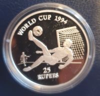 Münze Seychellen 25 Rupees 1993 Silber PP, Fußball WM USA 1994 Frankfurt am Main - Sachsenhausen Vorschau