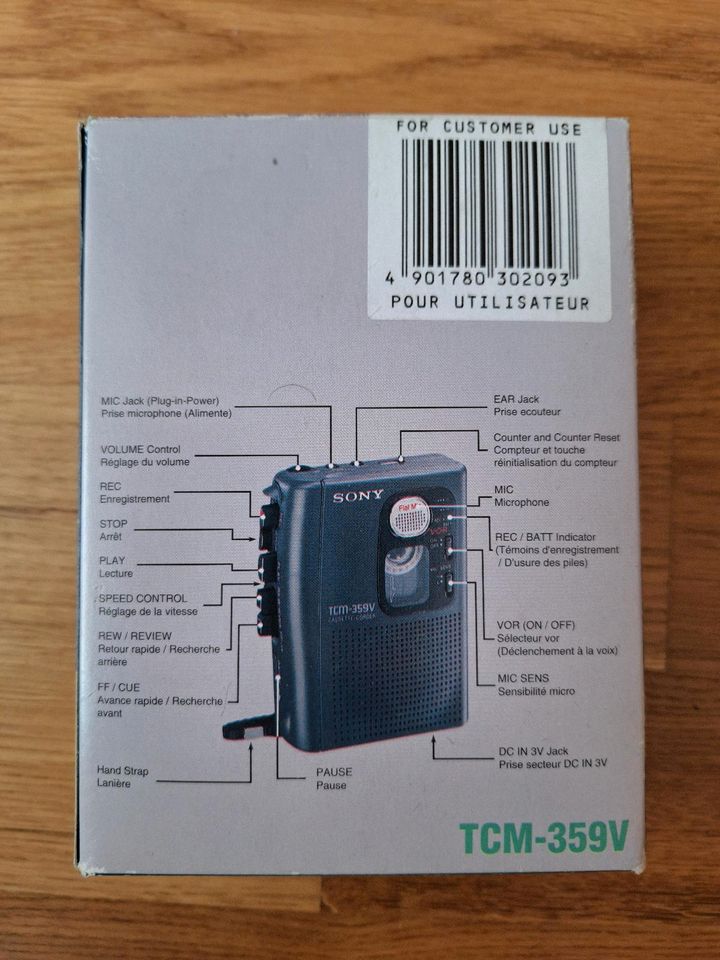 Sony TCM-359V Diktiergerät Cassette Corder Vintage in Offenbach