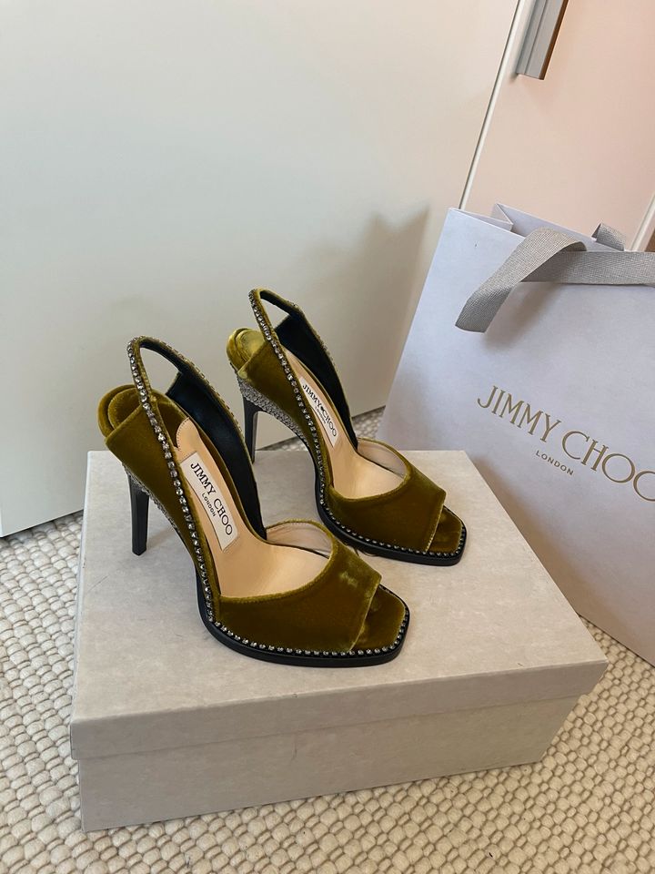 Original Jimmy Choo Velvet W/Crystal Trim in Hamburg