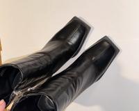 schwarze Leder Boots Blockabsatz 38 eckige Sohle wie neu! Berlin - Mitte Vorschau