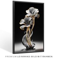 Luxus Blumen Golden Sculpture , Wandbild Leinwand mit Rahmen Deko Stuttgart - Stuttgart-Ost Vorschau