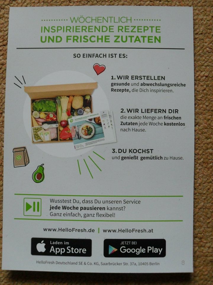 2 x Hello Fresh Gutschein - Rezepte auch für Thermomix in Kirn