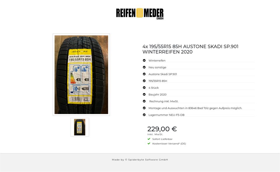 4x 195/55R15 85H AUSTONE SKADI SP.901 WINTERREIFEN 2020 #8136 in Bad Tölz