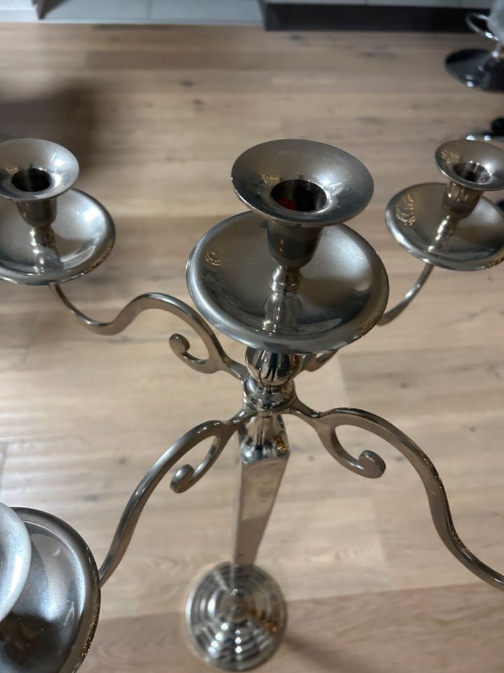 Kerzenständer Kerzenhalter groß 1 m Silber Metall in Rühen