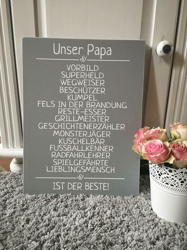 * Vatertag Papa Geschenk Holz Deko Familie Shabby * in Ostenfeld (Husum)