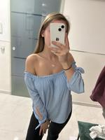 Schulterfreie Carmenbluse Top langarm hellblau babyblau Nürnberg (Mittelfr) - Nordstadt Vorschau