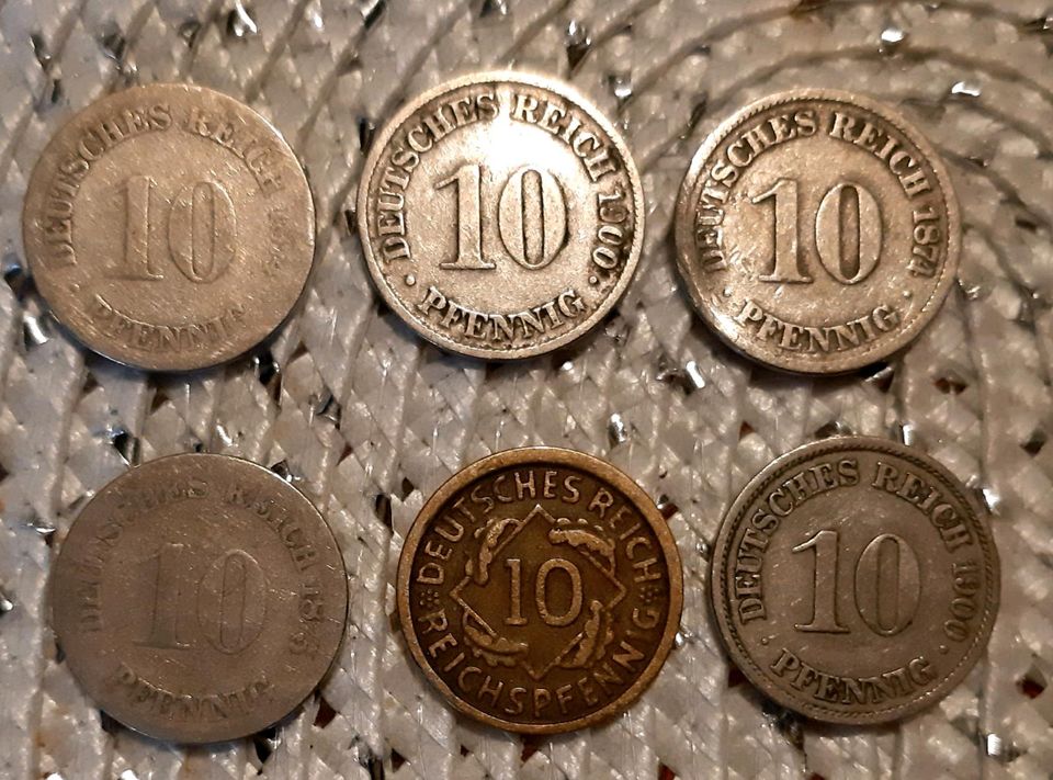 Alte 10 Pfennig Münzen in Neuschönau