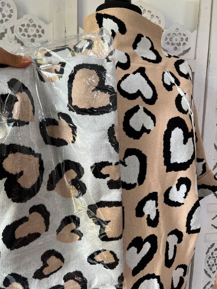 Damen Herz Leopard Pullover print Viskose Lana wolle Weich in Mainz