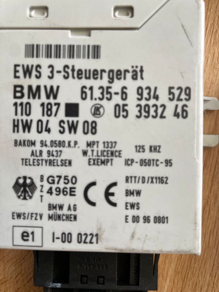 BMW 3ER E36 E46 5ER E39 EWS Wegfahrsperre Steuergerät 6905668 in Bönnigheim