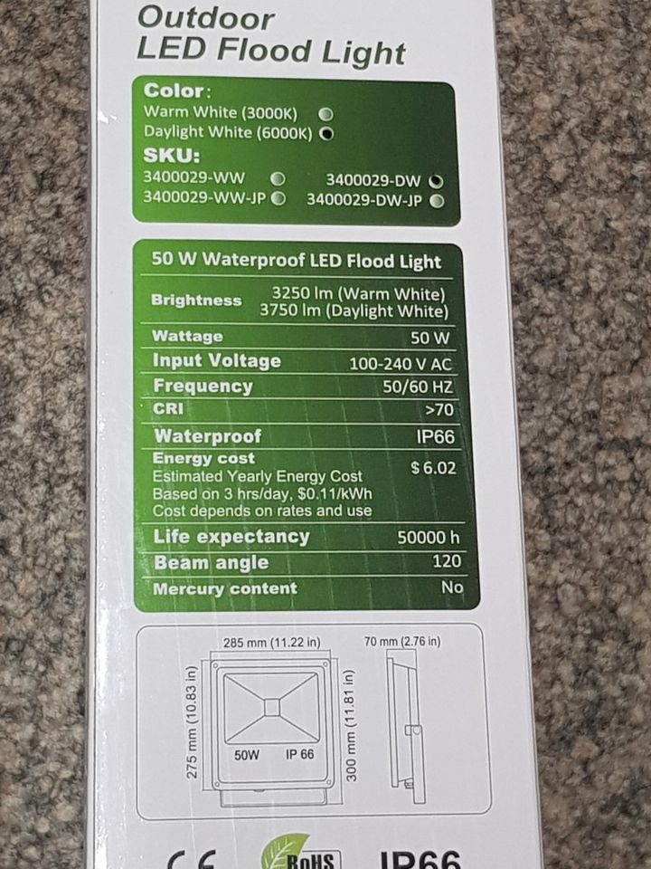 LED-Außenstrahler 50W (äq. 150W HDS) unbenutzt OVP TOP! in Kiel