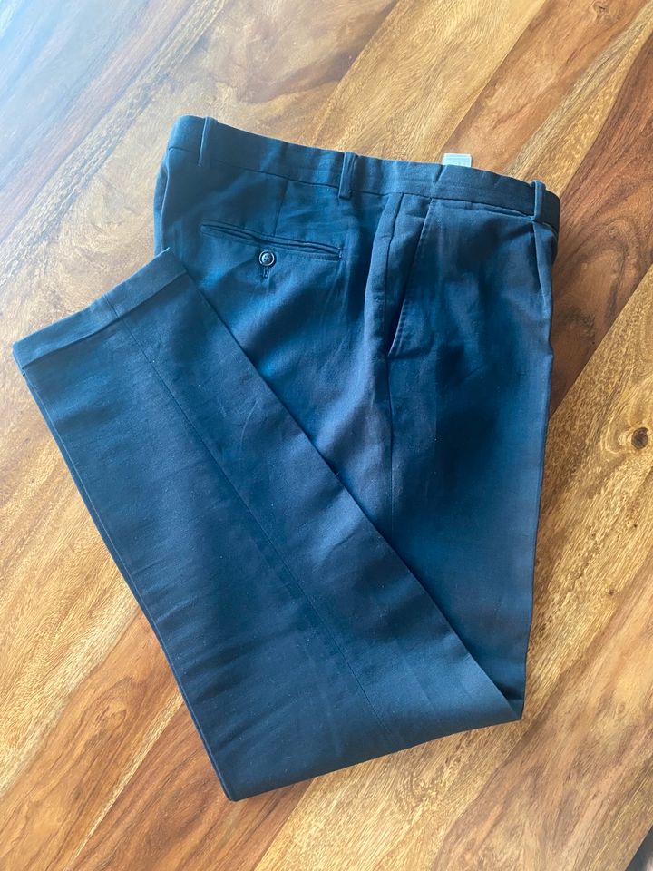 Massimo Dutti Ltd. Edition Chino Leinen Hose blau Gr L 46, 36, 54 in Konstanz