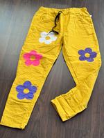 Coole Jogpants Hose Senf Blumen onesize Italy Hippie BoHo Ibiza Bayern - Pyrbaum Vorschau