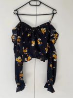 Schulterfrei top Bluse schwarz Blumen H&M 38 Sommer luftig rüsche Schleswig-Holstein - Rohlstorf  Vorschau