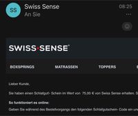 75€ Gutschein für Swiss Sense einlösbar Online oder Laden Baden-Württemberg - Bietigheim-Bissingen Vorschau