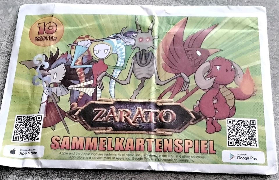 Zarato Sammelkartenspiel je Pack 2€ in Ludwigsfelde