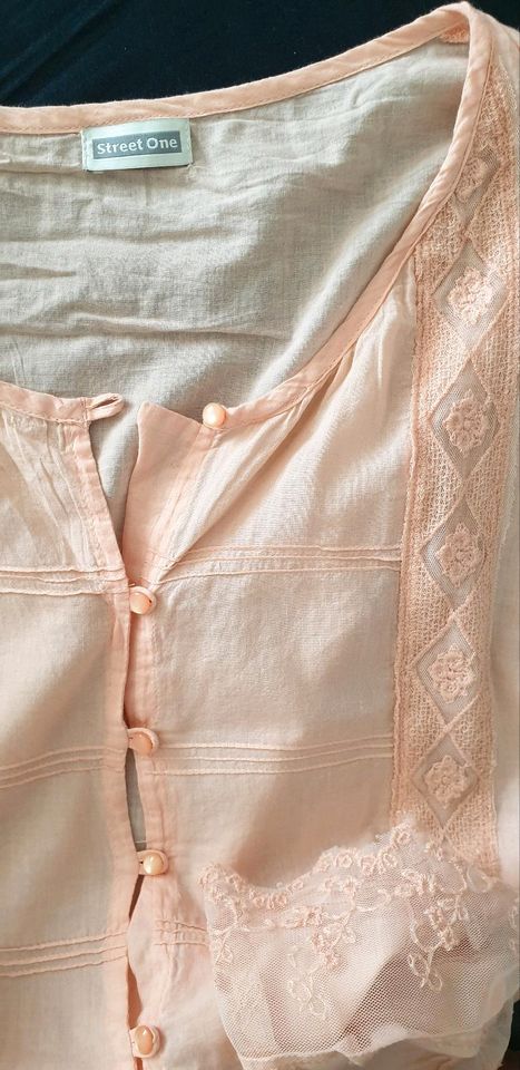 Street One Sommer Bluse Tunika Spitze apricot lachs M 38 wie neu in Hamm