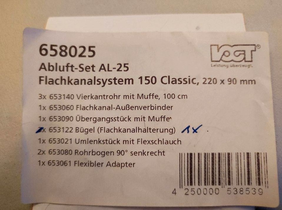 Vogt Abluft-Set AL-25 Flachkanalsystem 150 Classic 220 x 90 mm in Roseburg