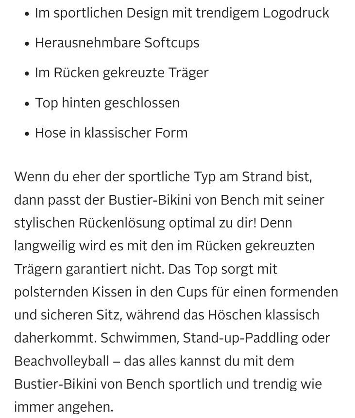 Damen BENCH Bustier Bikini 44 | jetzt Heilbad ist eBay Heiligenstadt in Kleinanzeigen Kleinanzeigen - Thüringen NEU