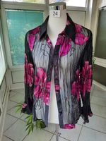 Bluse, schwarz mit weinrotem Blumenmuster, halbtransparent + Top Wandsbek - Hamburg Rahlstedt Vorschau